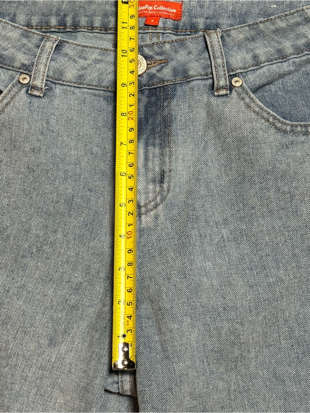 BlueFox Collective Jeans Womens 7 Wide Leg Color Block Light Wash High Rise - Picture 4 of 9